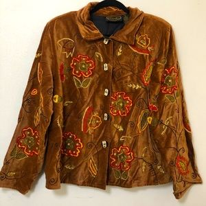 Vintage Floral Embroidered Jacket Bohemian